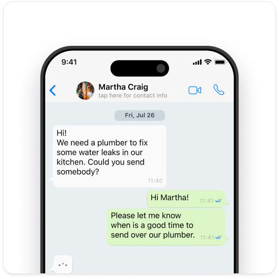 WhatsApp booking